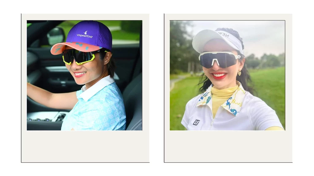 Golfer Gia Bảo và Hoa hậu Ngọc Diễm đeo kính mát thể thao Ventura Golfer từ AR GROUP
